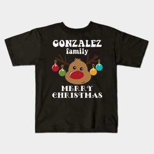 Family Christmas - Merry Christmas GONZALEZ family, Family Christmas Reindeer T-shirt, Pjama T-shirt Kids T-Shirt